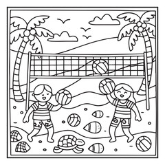 Summer Fun: Bold and Easy Coloring Pages for Kids – Sunshine, Beach Days, Ice Cream, and More!
