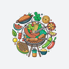 Barbecue party vector illustration