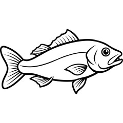 Cod line art vector