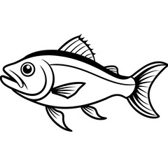 Cod line art vector