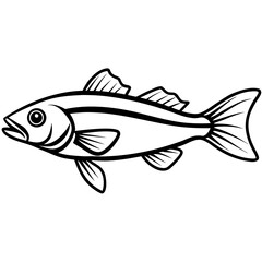 Cod line art vector
