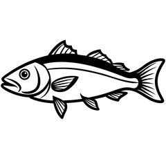 Cod line art vector