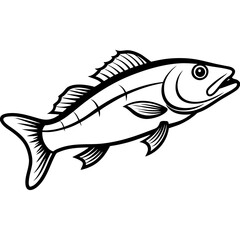 Cod line art vector