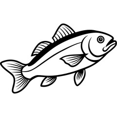 Cod line art vector