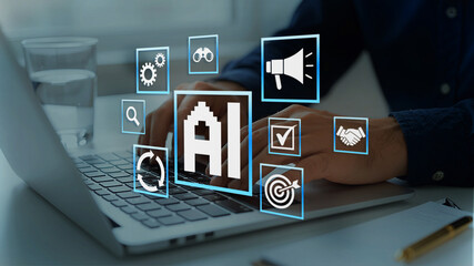 AI agent supporting business processes with automation technology. Generative artificial...