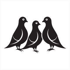Naklejka premium mourning dove silhouette vector art