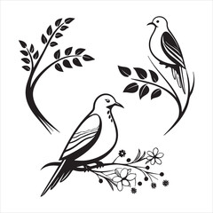 mourning dove silhouette vector art