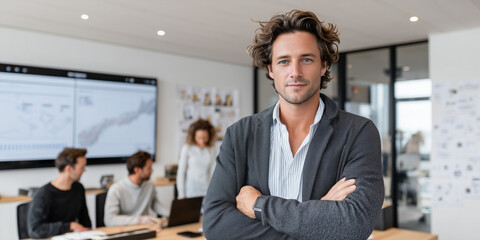 Leadership in action business teamwork and digital transformation strategies modern office environment collaborative viewpoint