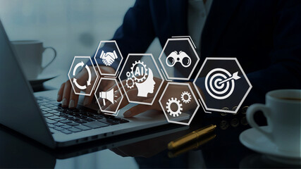 AI agent supporting business processes with automation technology. Generative artificial...