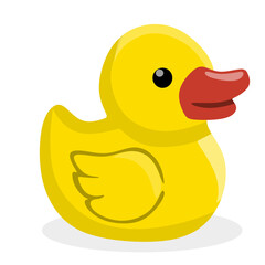Yellow Rubber Duck with Red Beak Illustration