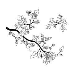 Japan sakura blossoms, cherry blossoms, a traditional Japanese embroidery