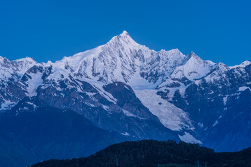 Blue hour of Meili Snow Mountains