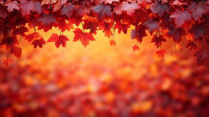 Autumn Leaves: A vibrant tapestry of autumnal colors is displayed in this shot, with a cascade of red leaves and an array of hues to evoke the season's warmth.