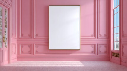 Empty Frame in Pink Room