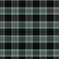 Dark Teal and Black Plaid Seamless Pattern