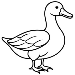 Duck line art vector