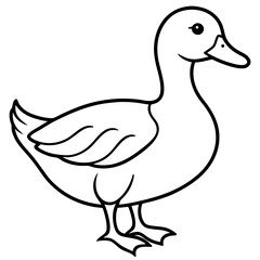 Duck line art vector