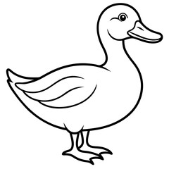 Duck line art vector