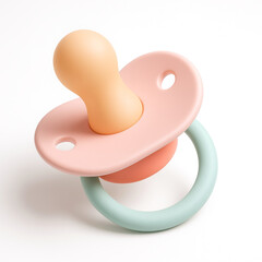 3d icon Colorful baby pacifier isolated on white background