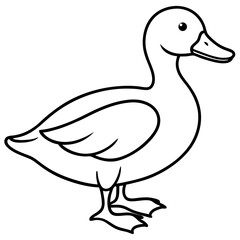 Duck line art vector
