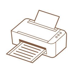 line art printer with paper output technology office.