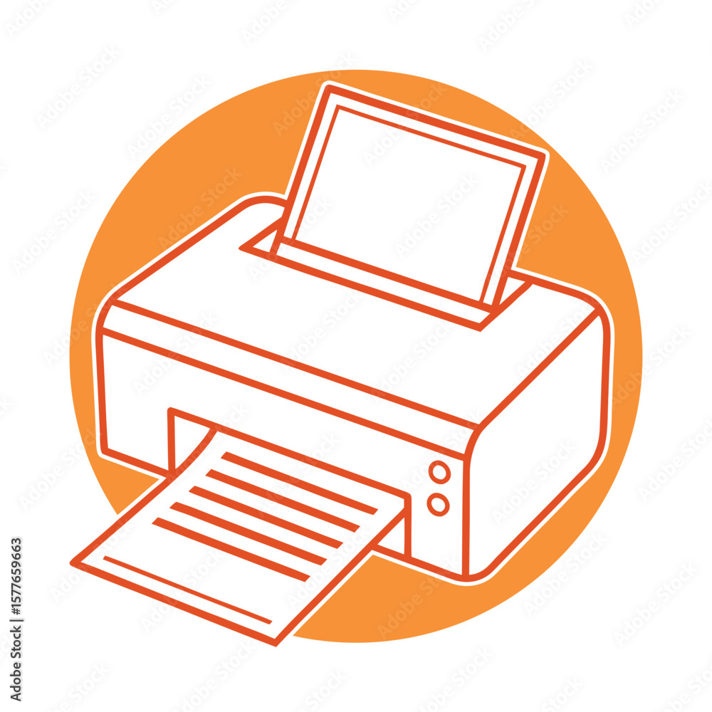 Poster orange printer with paper output and input technology