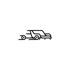 Furniture delivery by car logo design.