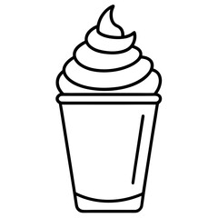 Dalgona Coffee line art vector