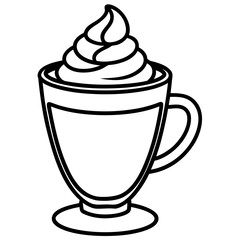 Dalgona Coffee line art vector