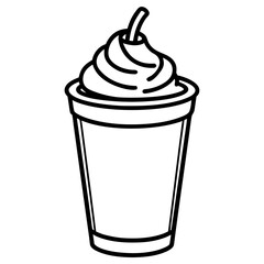 Dalgona Coffee line art vector