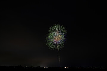 夏の夜空に咲く大輪の花火