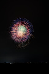 夏の夜空に咲く大輪の花火