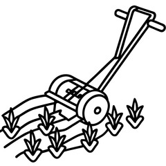 Cultivator line art vector