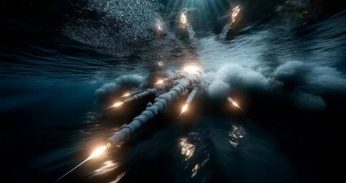 Projectiles Launch from Submarine