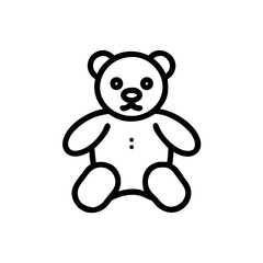 Naklejka premium Cute stuffed animal teddy bear illustration in simple line art style 