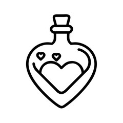 Obraz premium Heart-shaped love potion bottle with hearts symbolizing romance 