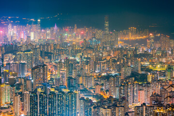 香港　カオルーン・ピーク（飛鵝山）からの夜景