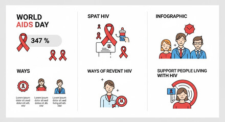 "A red ribbon symbol on a dark background with candlelight vigil, honoring AIDS victims and supporting awareness with hopeful messages."

