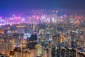 香港　カオルーン・ピーク（飛鵝山）からの夜景