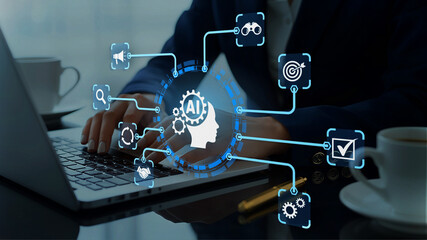AI agent supporting business processes with automation technology. Generative artificial...