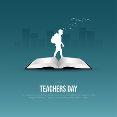 Happy Teacher's day post and greeting card concept background. Creative teacher's day vector education concept. vector illustration