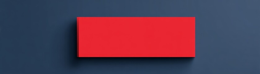 Obraz premium Bold red square on vibrant blue wall, a study in color and geometric art red