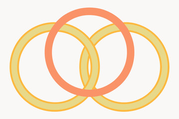 Pastel Yellow and Orange Overlapping Rings Design pastel colors