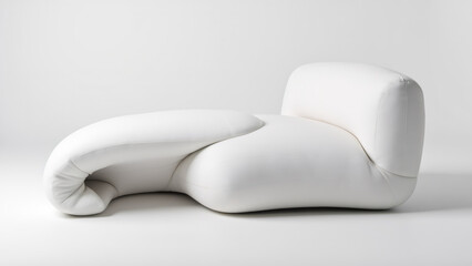 Modern White Leather Lounge Chair: Contemporary Couch for Stylish Home Interiors