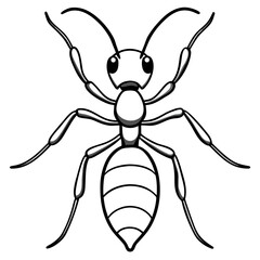 Ant line art vector