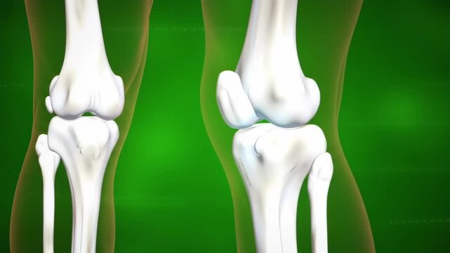 Knee Joint Anatomy Visual on Green Background