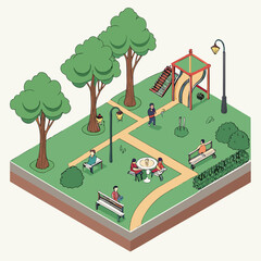 isometric view of a city