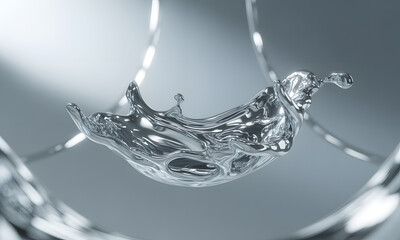 Metallic liquid splash abstract