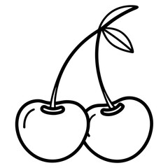 Cherry Barb line art vector