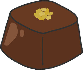 Chocolate Bonbon Clipart – Dark Chocolate Candy with Crunchy Nut Topping PNG